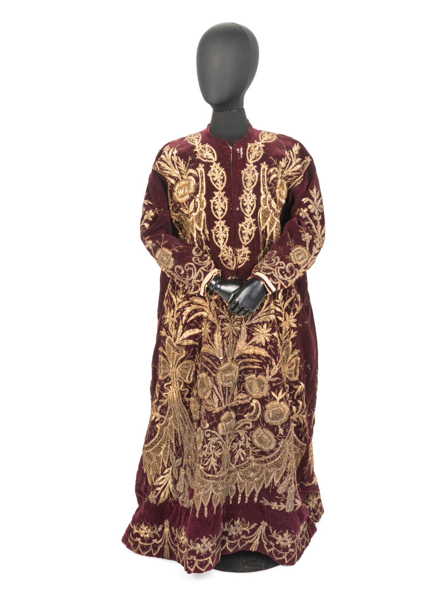 A Metallic Thread Embroidered Gown