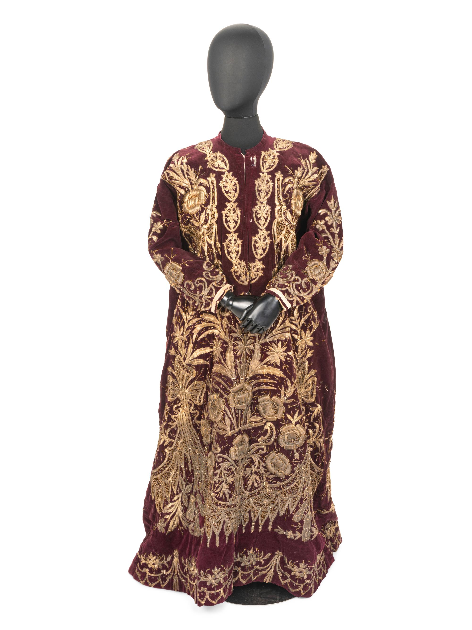 A Metallic Thread Embroidered Gown