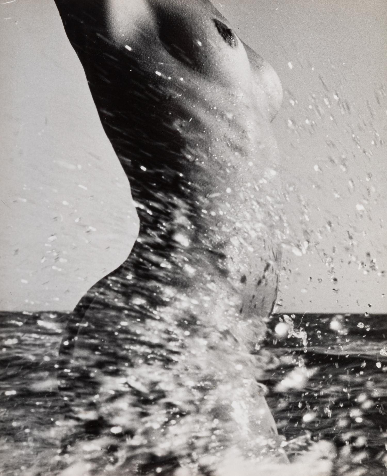 Lucien Clergue (1934-2014) Untitled (Nude in waves,) Greetings card , 1967