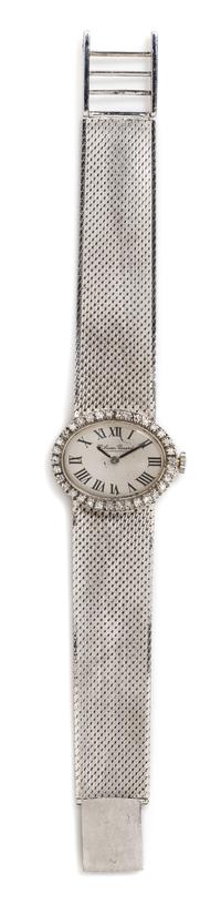 A 14 Karat White Gold and Diamond Wristwatch, Lucien Piccard, 29.90 dwts.