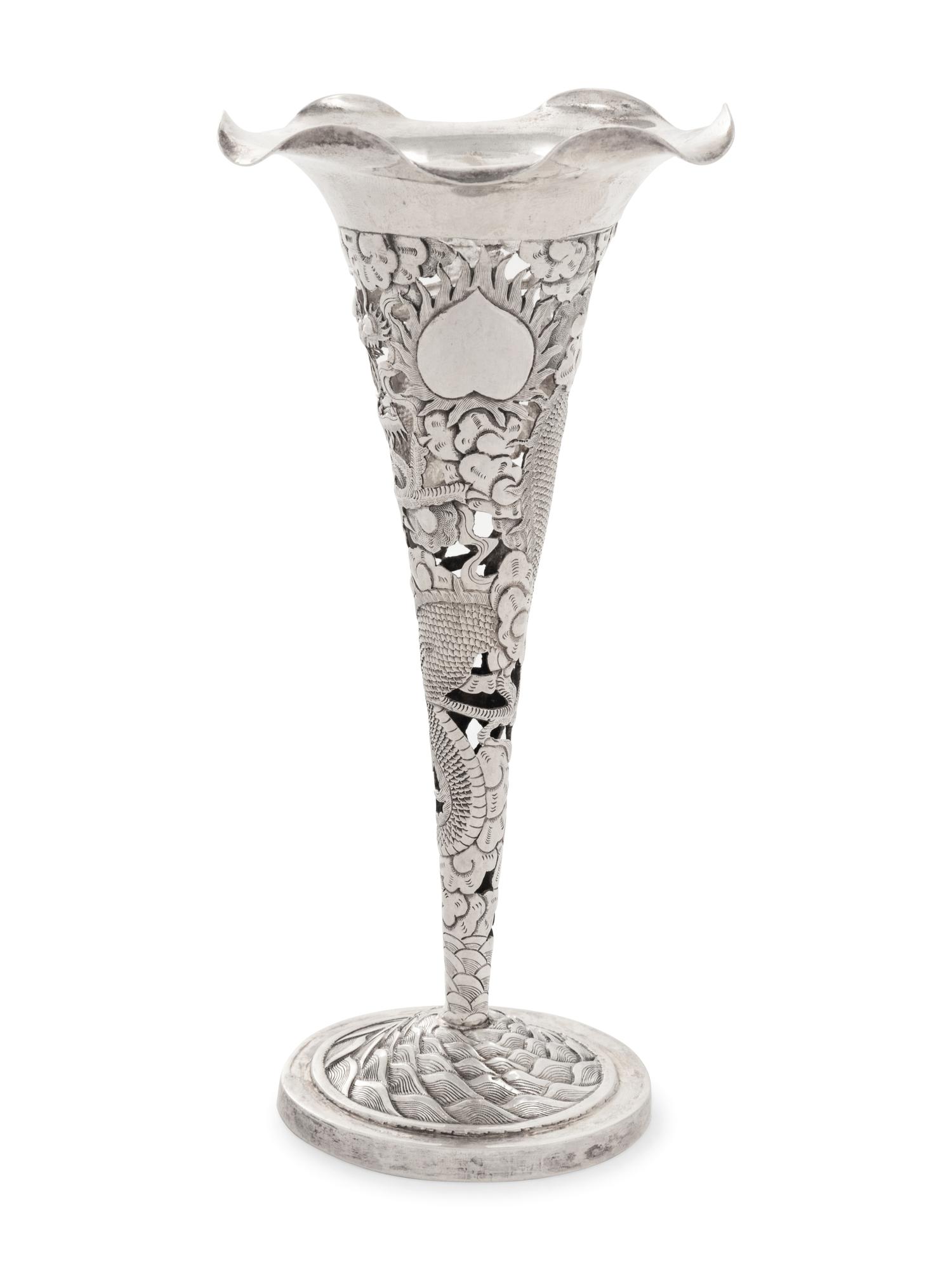 A Chinese Export Silver Vase