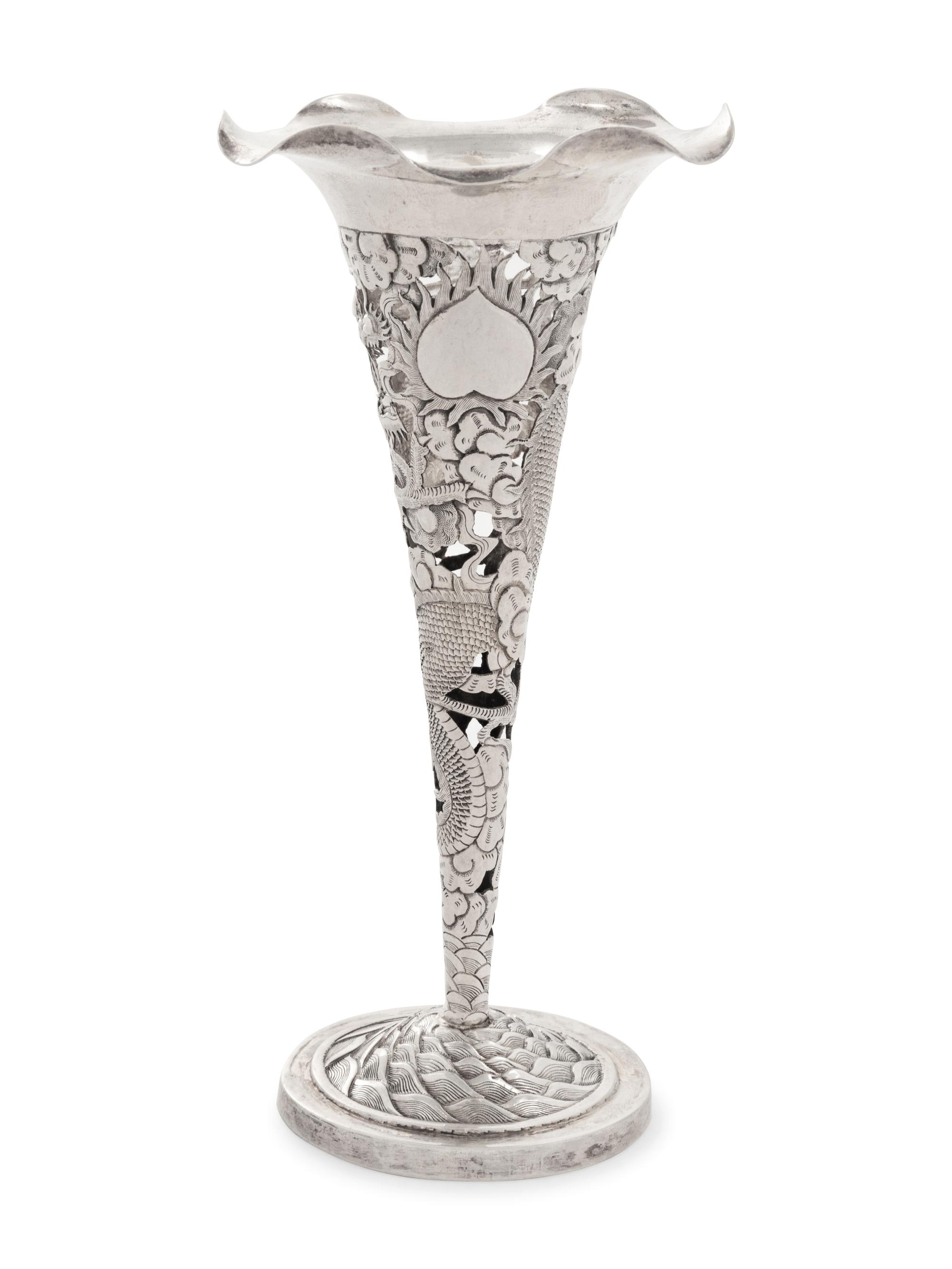 A Chinese Export Silver Vase