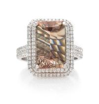 A 14 Karat White Gold, Andalusite and Diamond Ring, 4.50 dwts.
