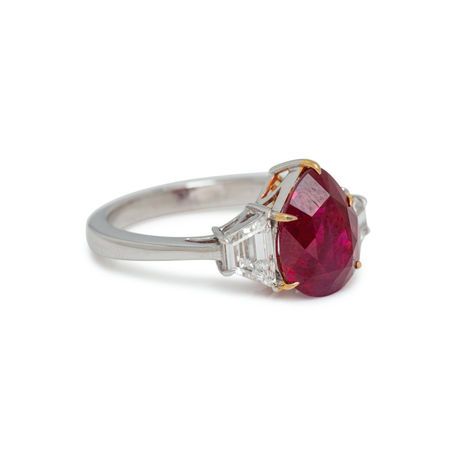 BURMESE RUBY AND DIAMOND RING