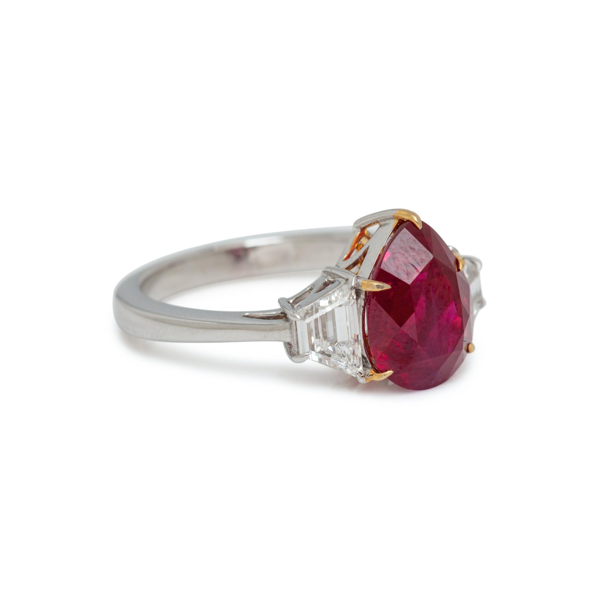 BURMESE RUBY AND DIAMOND RING
