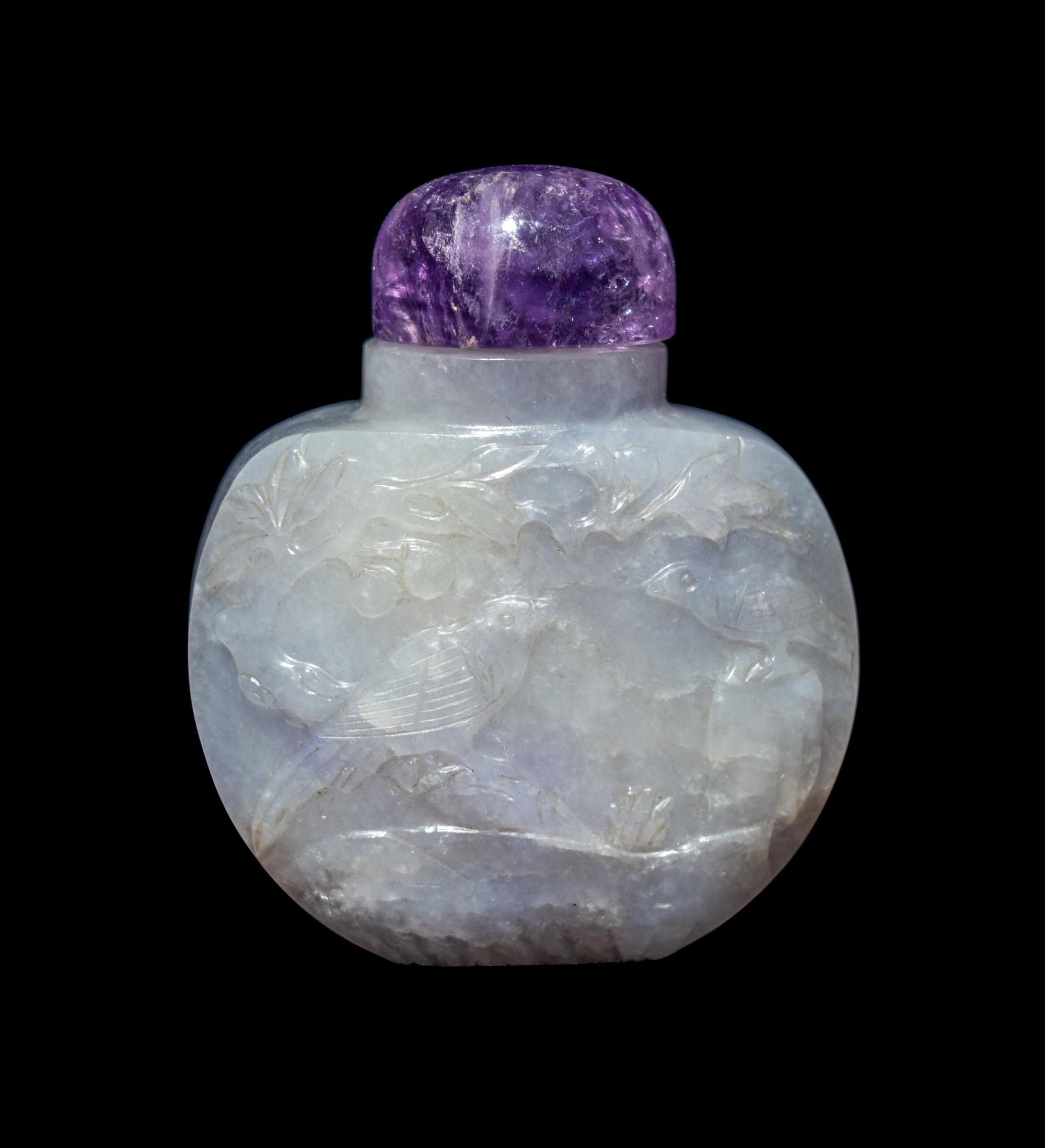 A Chinese Lavender Jadeite Snuff Bottle