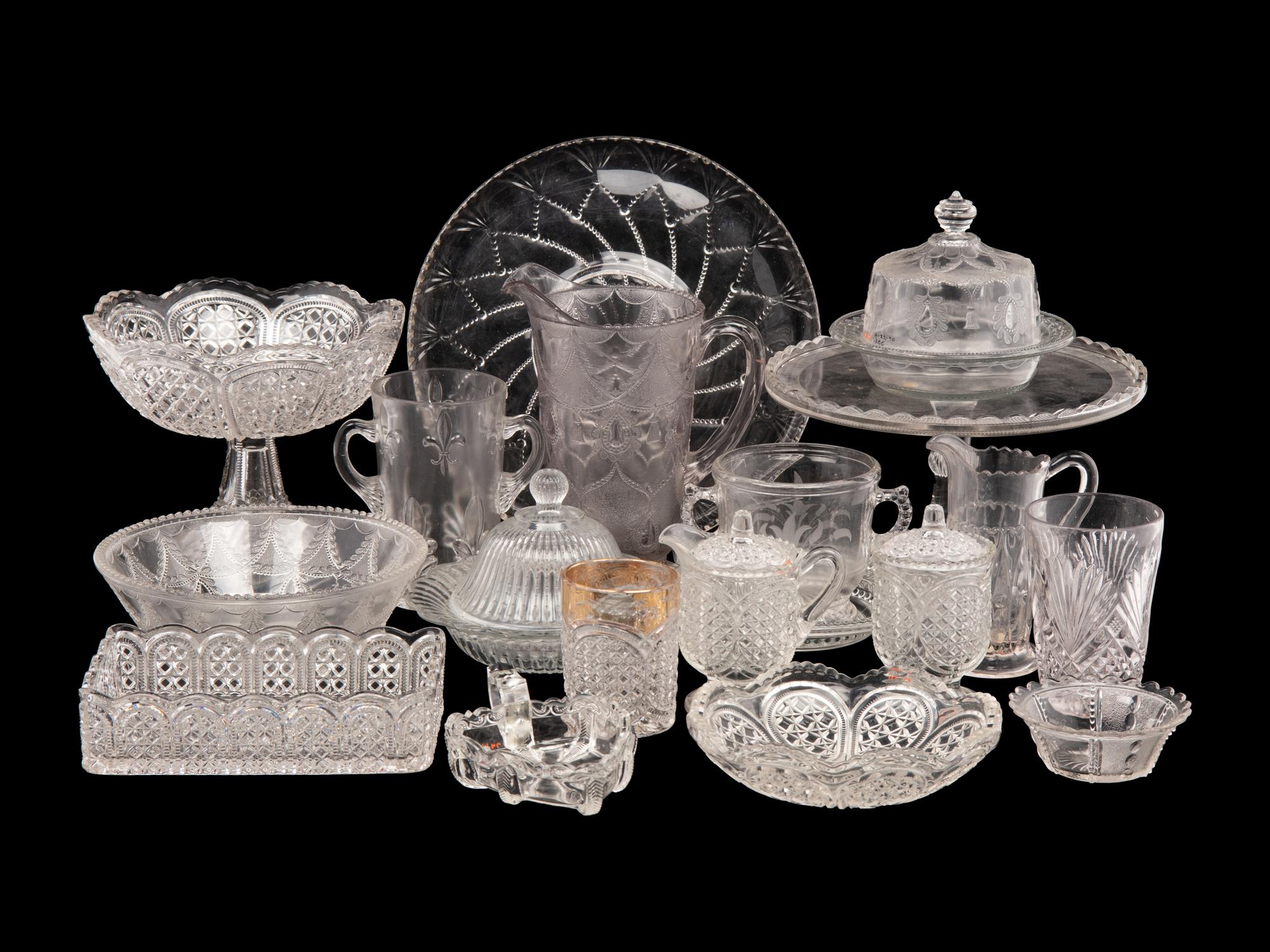 A Large Collection of Indiana Tumbler and Goblet Company Glass Articles