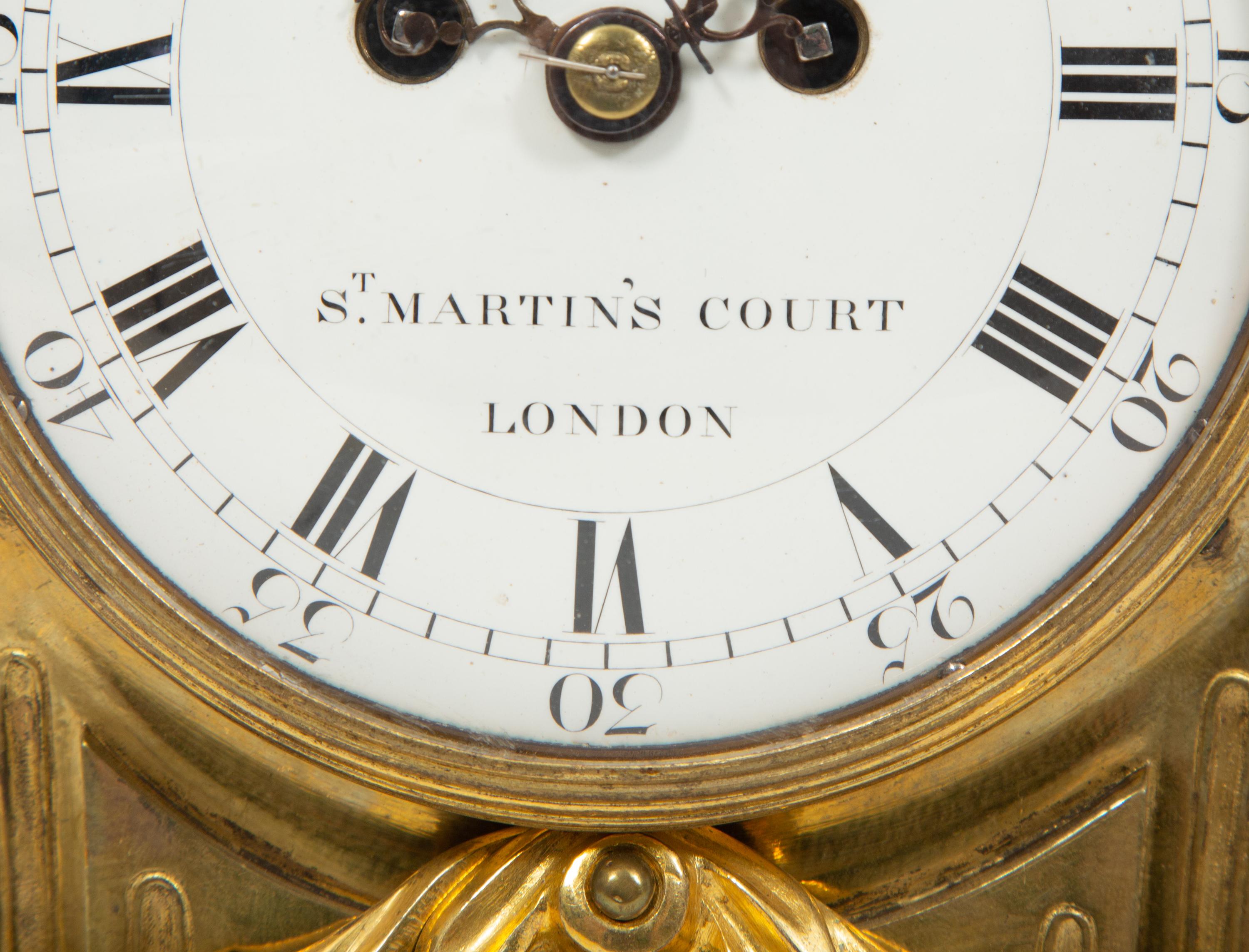 An English Gilt Bronze Mantel Clock