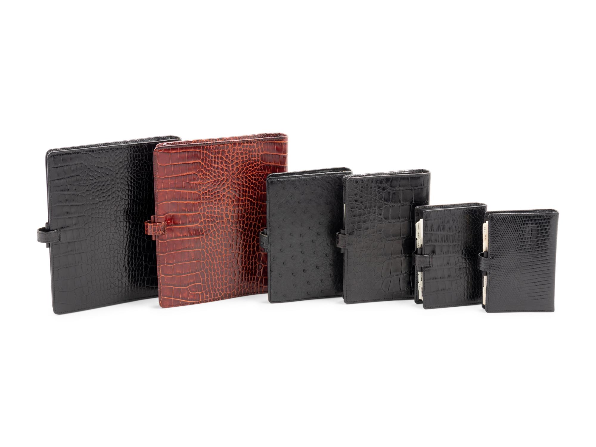 Collection of Six Filofax Skin Planners and Address Books, 1980-2000s
