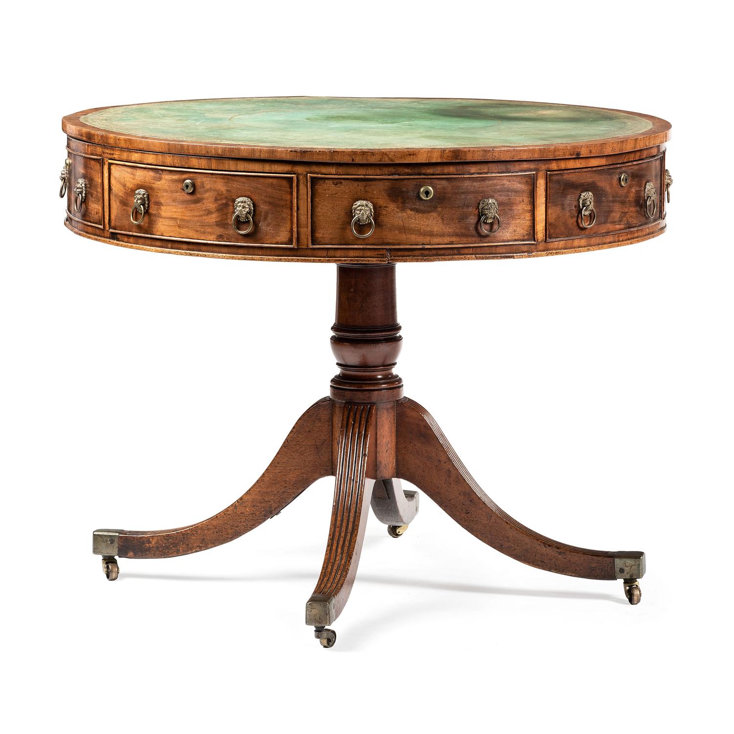 An English Mahogany Drum Table