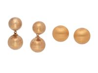 COLLECTION OF YELLOW GOLD EARRINGS