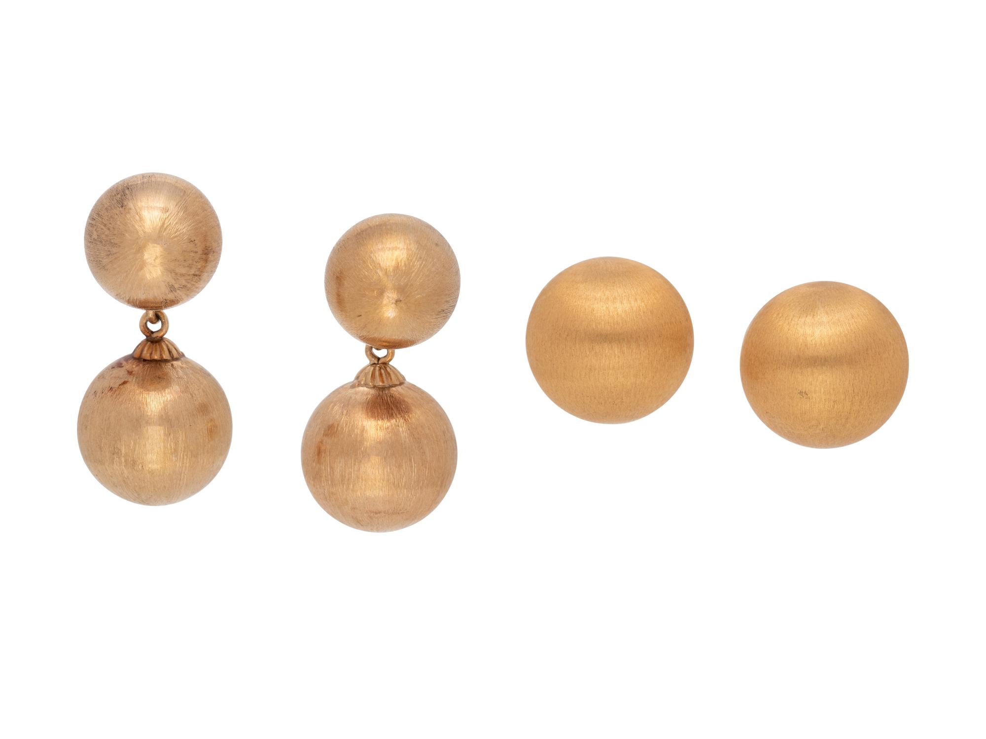 COLLECTION OF YELLOW GOLD EARRINGS