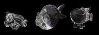 Three Steuben Glass Animal Figures Height of largest 4 x width 7 x depth 2 1/2 inches. — 20TH CENTURY
