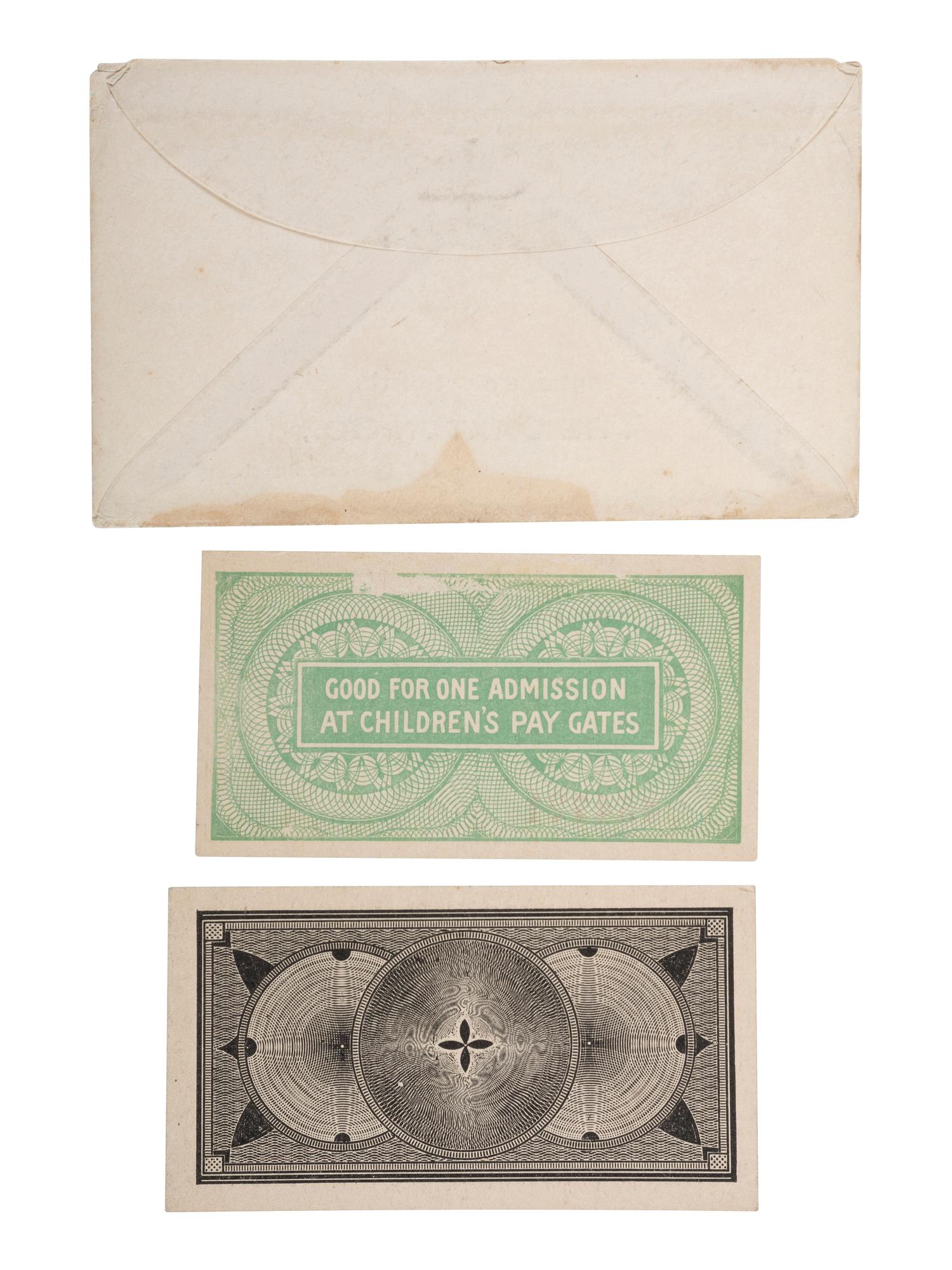 [GENERAL AMERICANA]. World's Columbian Exposition group of tickets and State of Louisiana $5 dollar bonds.