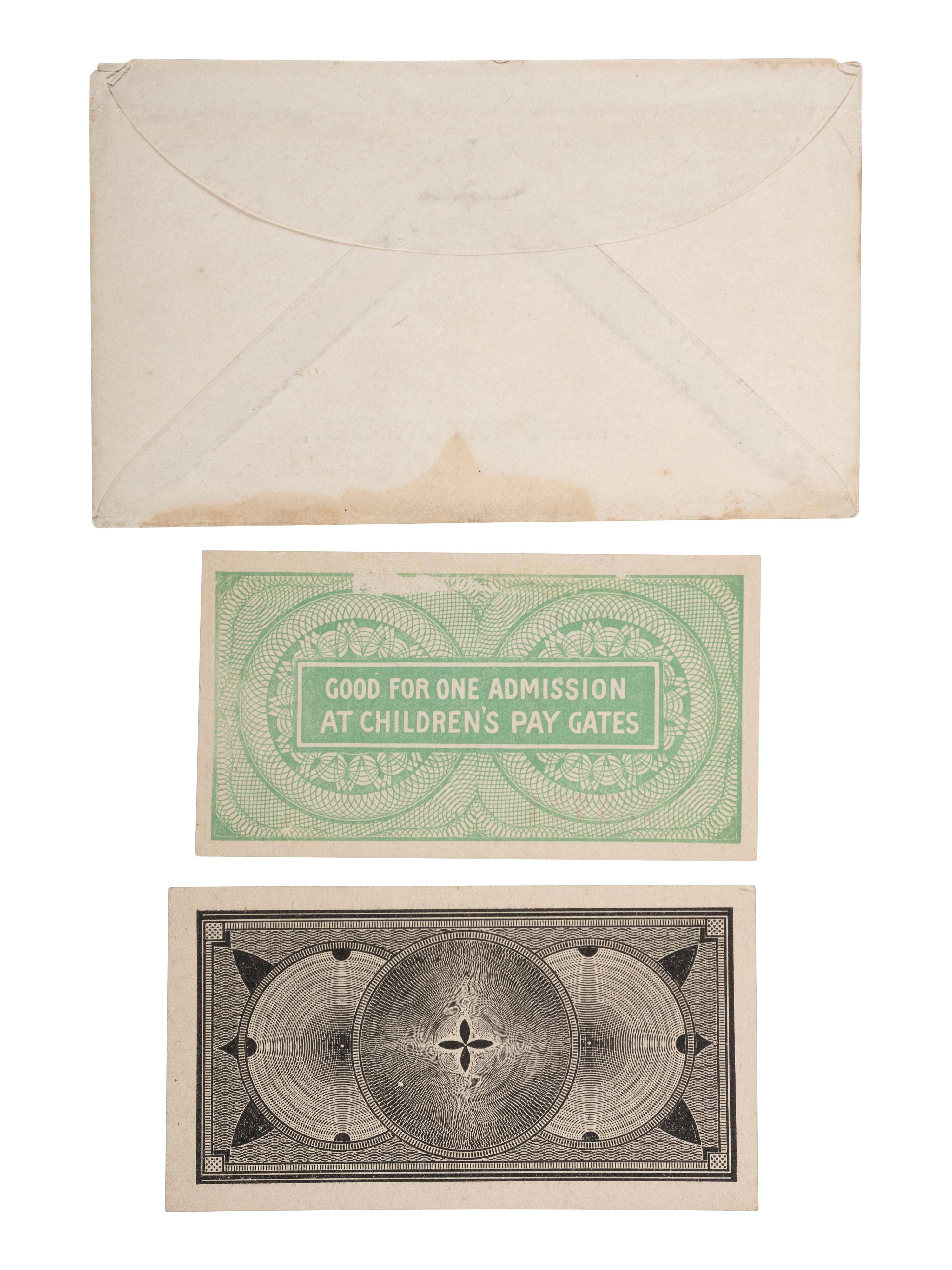 [GENERAL AMERICANA]. World's Columbian Exposition group of tickets and State of Louisiana $5 dollar bonds.