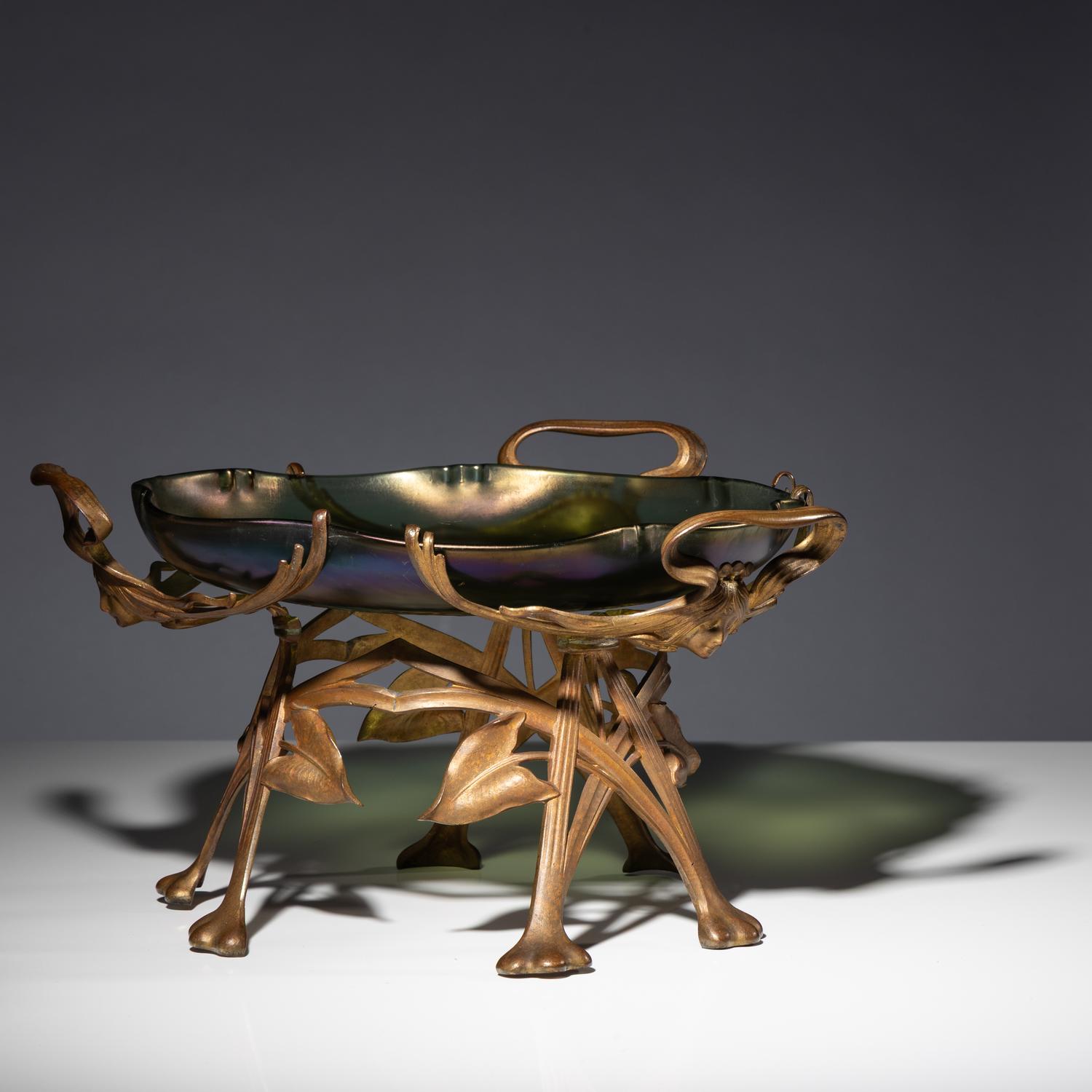Art Nouveau dish with mount Austria, c. 1902