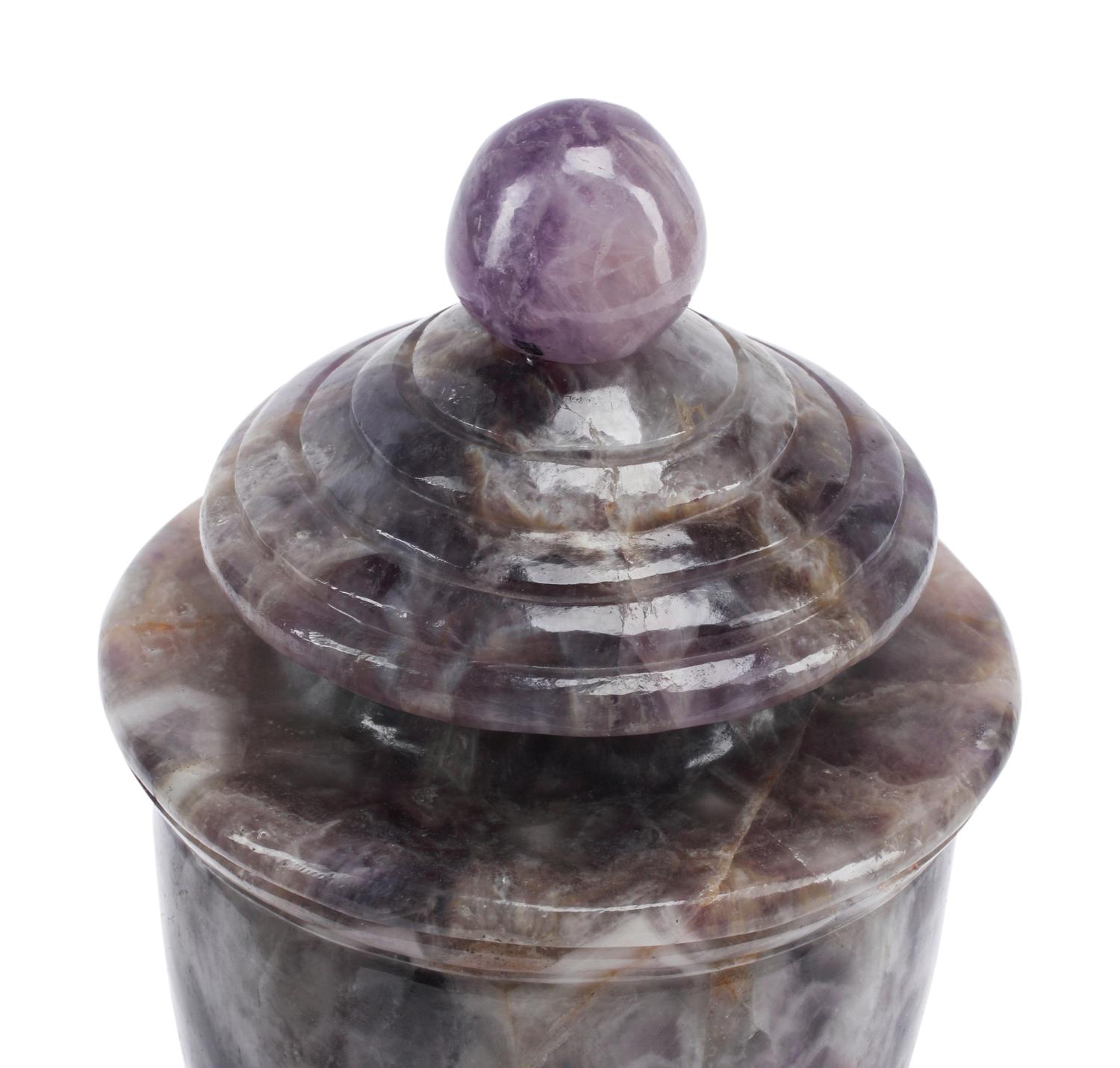A Pair of Continental Semiprecious Stone Urns