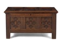 A William and Mary Carved Oak Blanket Chest