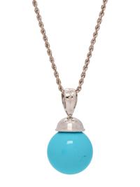 TURQUOISE AND DIAMOND PENDANT/NECKLACE