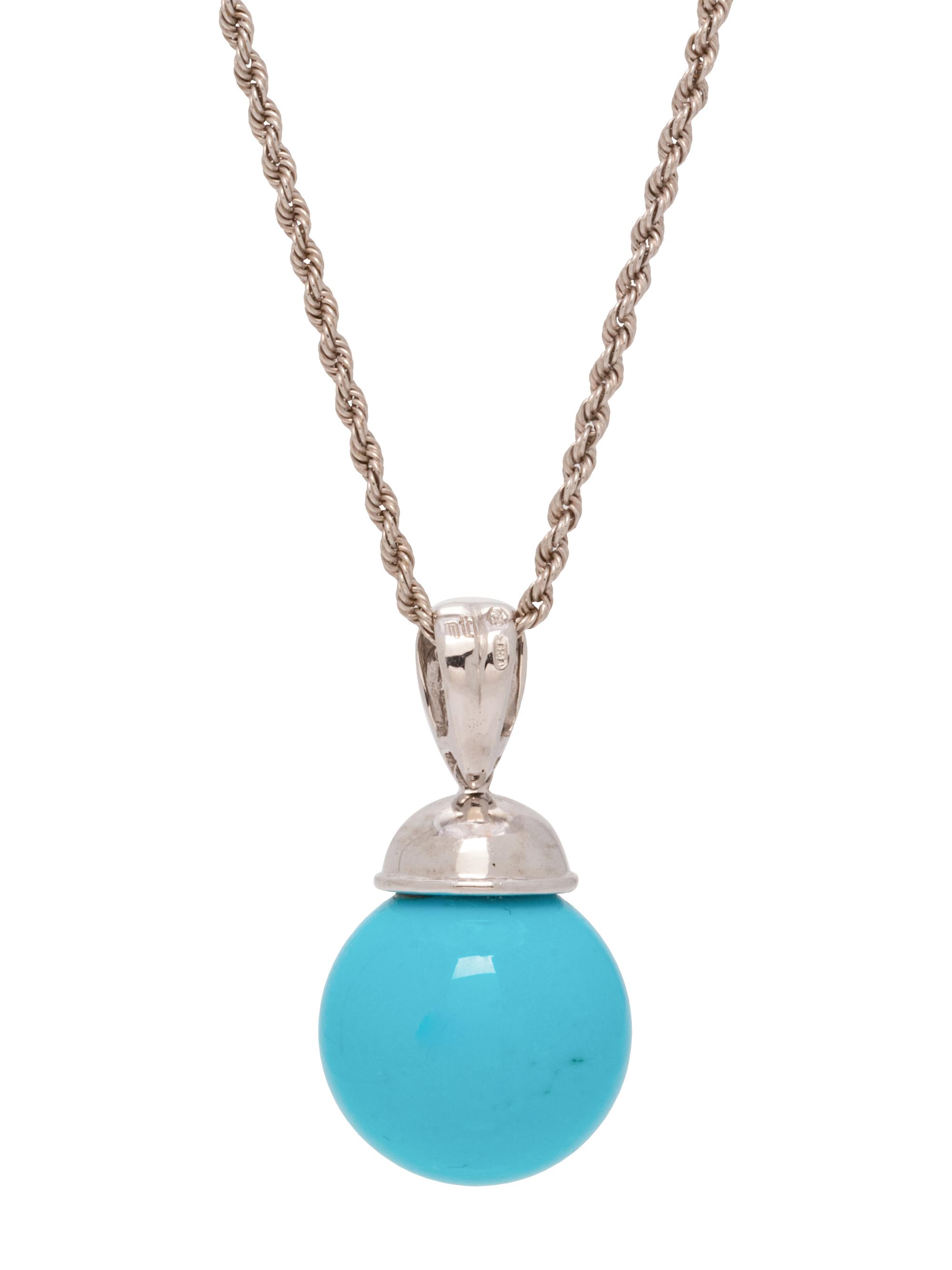 TURQUOISE AND DIAMOND PENDANT/NECKLACE