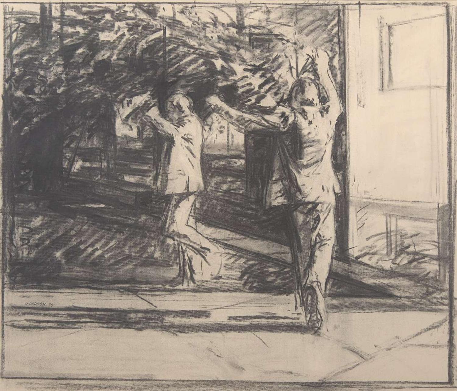 Sidney Goodman (American, 1936–2013) - Two Kids Playing