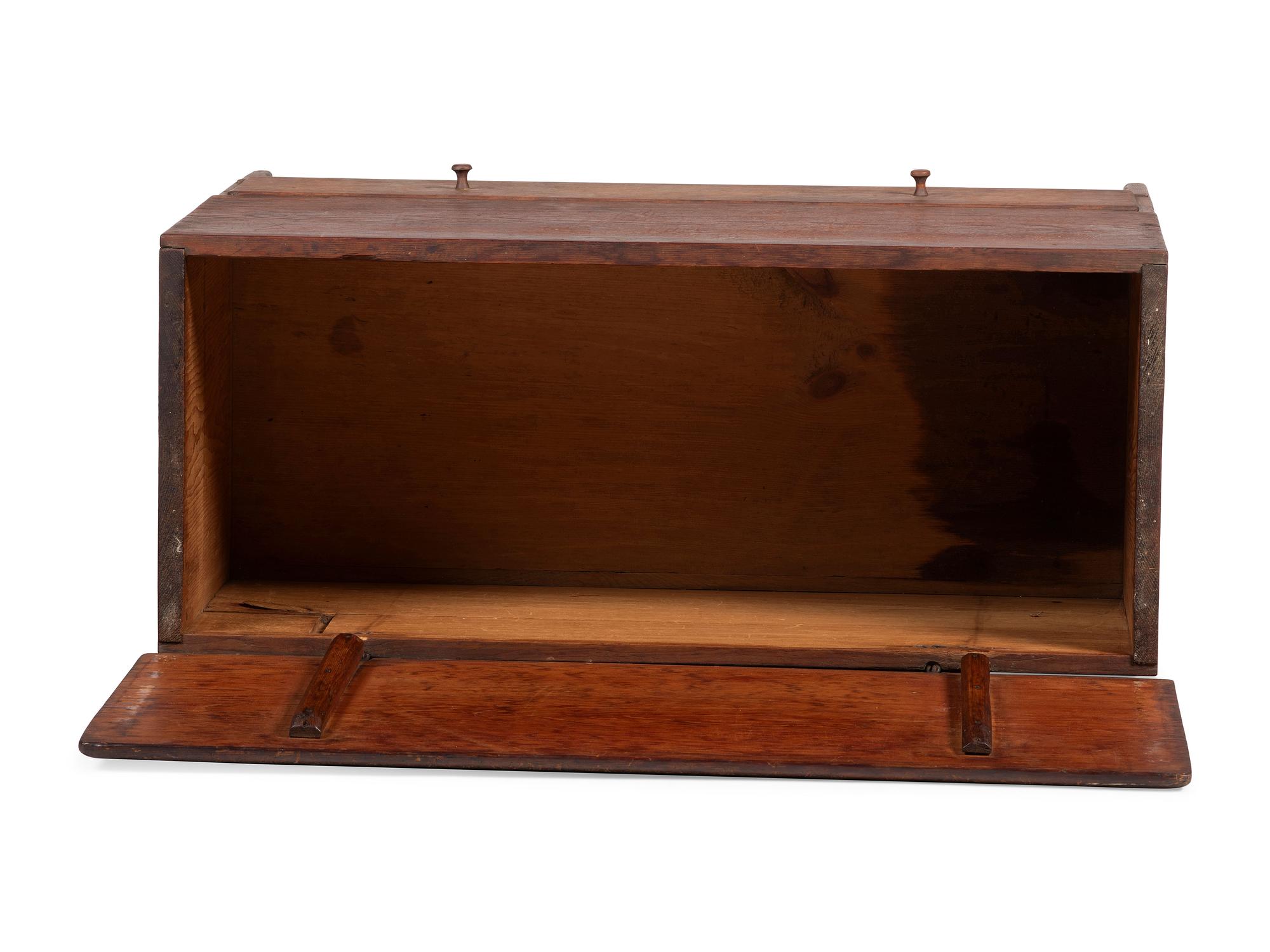 A Country Federal Stained Pine One-Drawer Blanket Chest