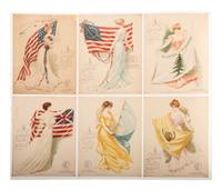 Six 1903 Equitable Life Assurance Society of the US Calendar Sheets