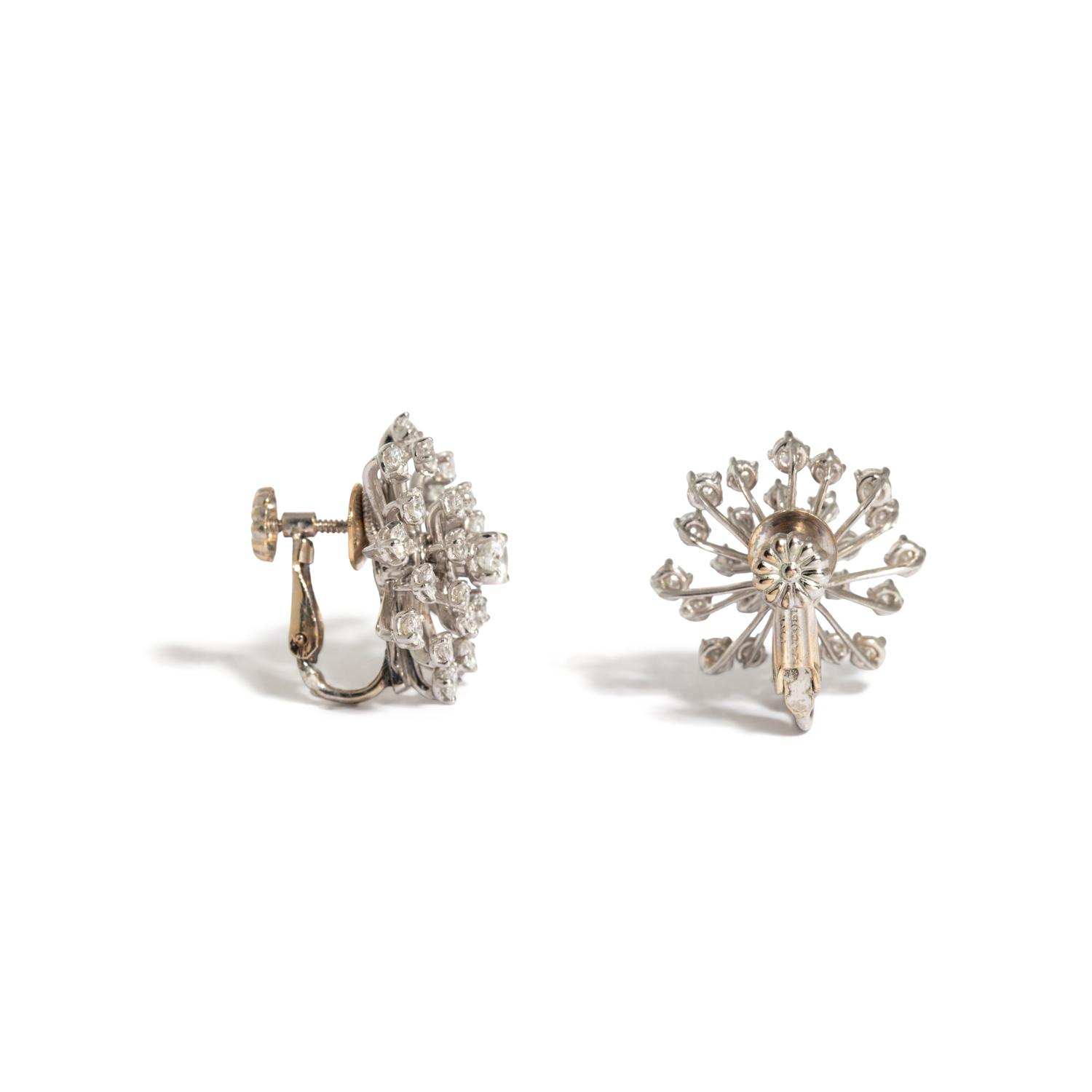 WHITE GOLD AND DIAMOND SNOWFLAKE EARRINGS