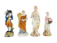 A Group of Four Staffordshire Figures — 18TH/19TH CENTURY