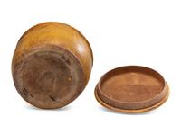 A Yellow Painted Lidded Treenware Canister, 19th Century