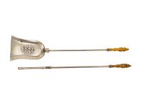 A Pair of Brass Andirons