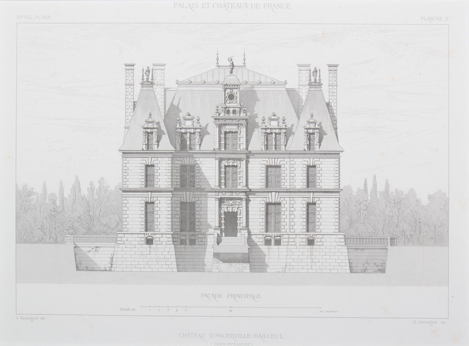 Claude Sauvageot, (French, 19th Century), originally published in the late 1860's, the group comprises: Vol.1 PL-XXVIII Planche 2 Chate