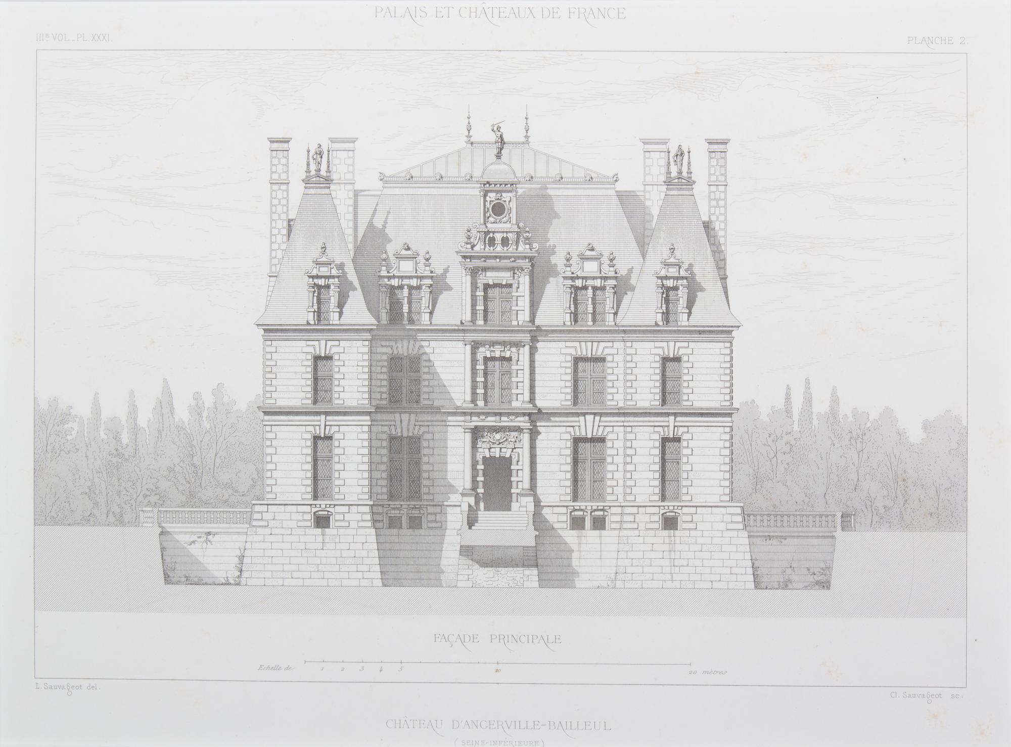 Claude Sauvageot, (French, 19th Century), originally published in the late 1860's, the group comprises: Vol.1 PL-XXVIII Planche 2 Chate