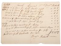 [SLAVERY & ABOLITION]. A receipt for goods including shoes purchased for the enslaved woman "Hope" and for the enslaved child "Ledey," 1768-1769.