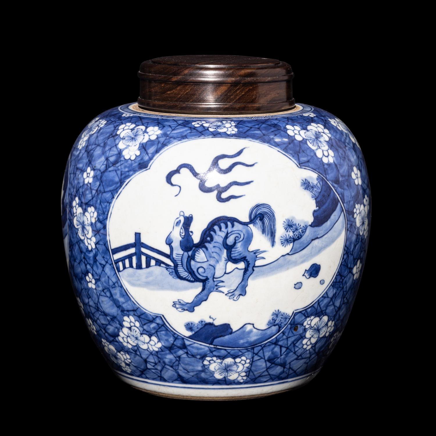 A Chinese Blue and White Porcelain Jar