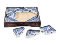 A Set Of Chinese Export Canton Blue and White Sweetmeat Dishes