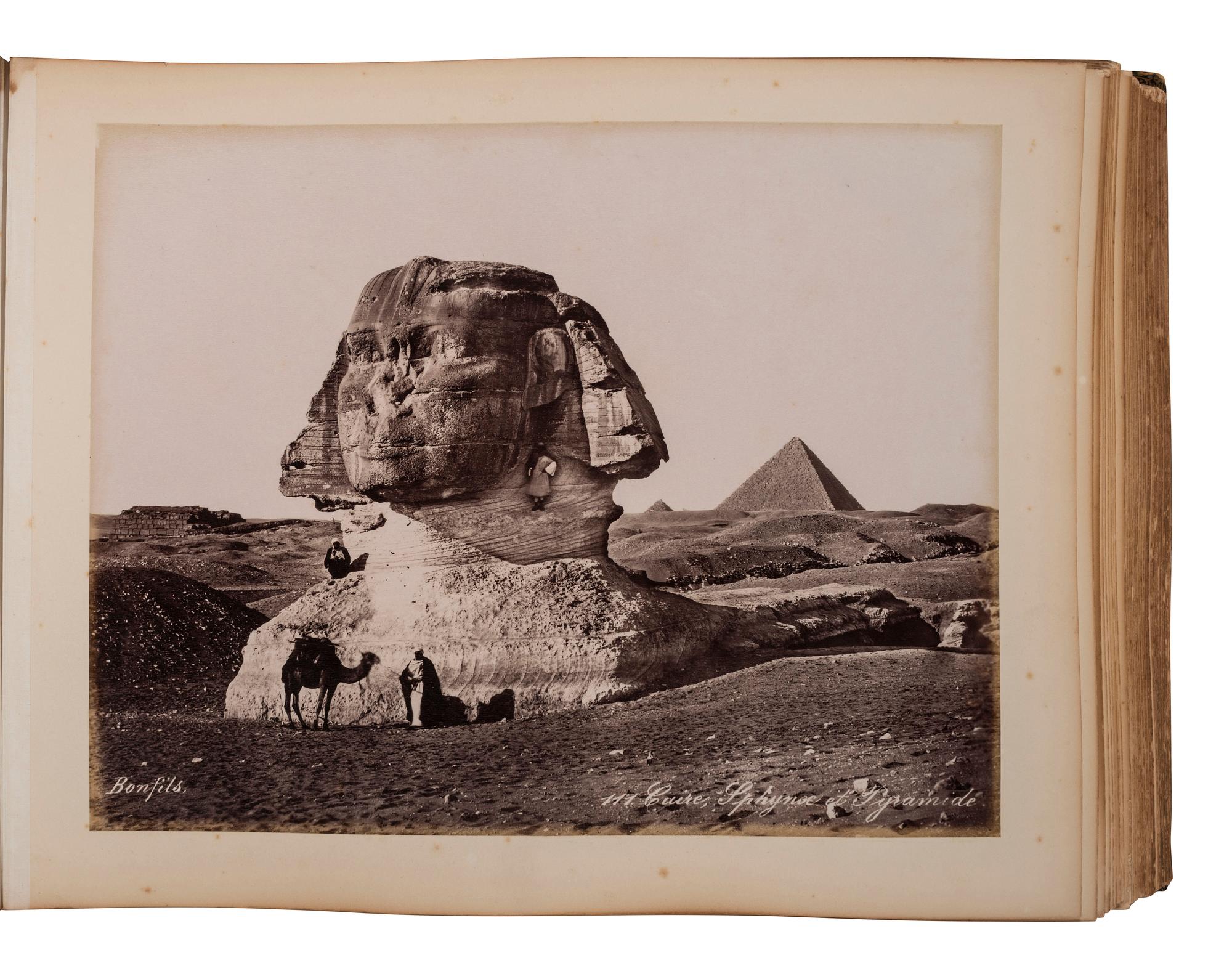 [EARLY PHOTOGRAPHY]. Album containing 96 photographs of Egypt, incl. examples by SEBAH, BONFILS, and BEATO. Ca 1895.