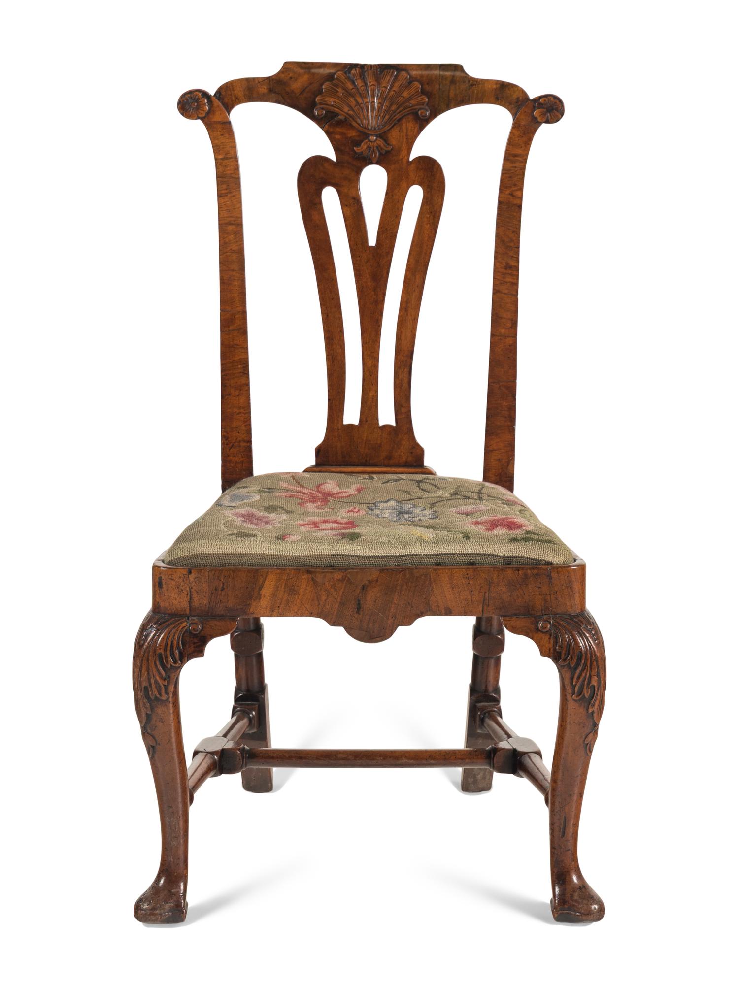 A George I Walnut and Beechwood Side Chair