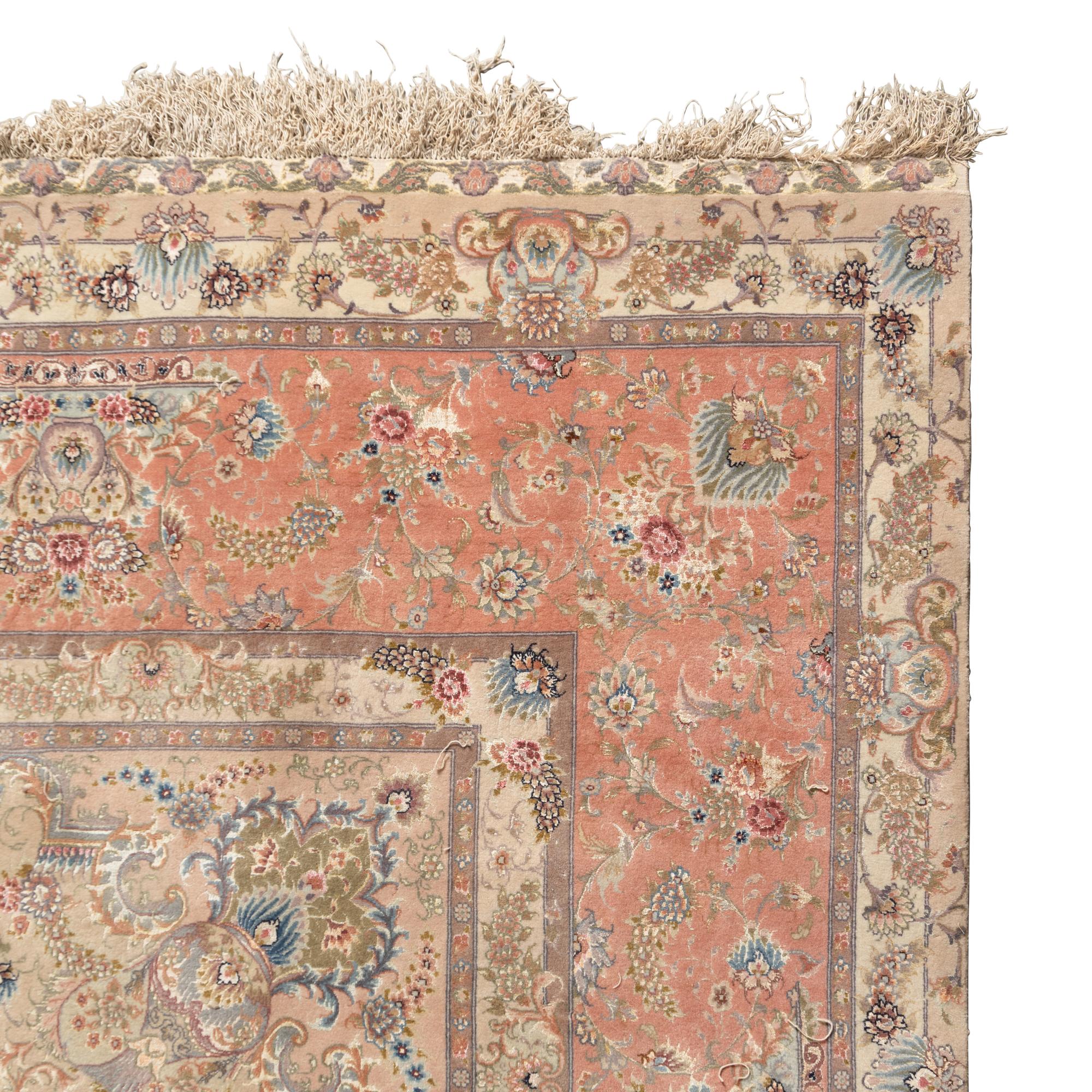 A Tabriz Silk Carpet