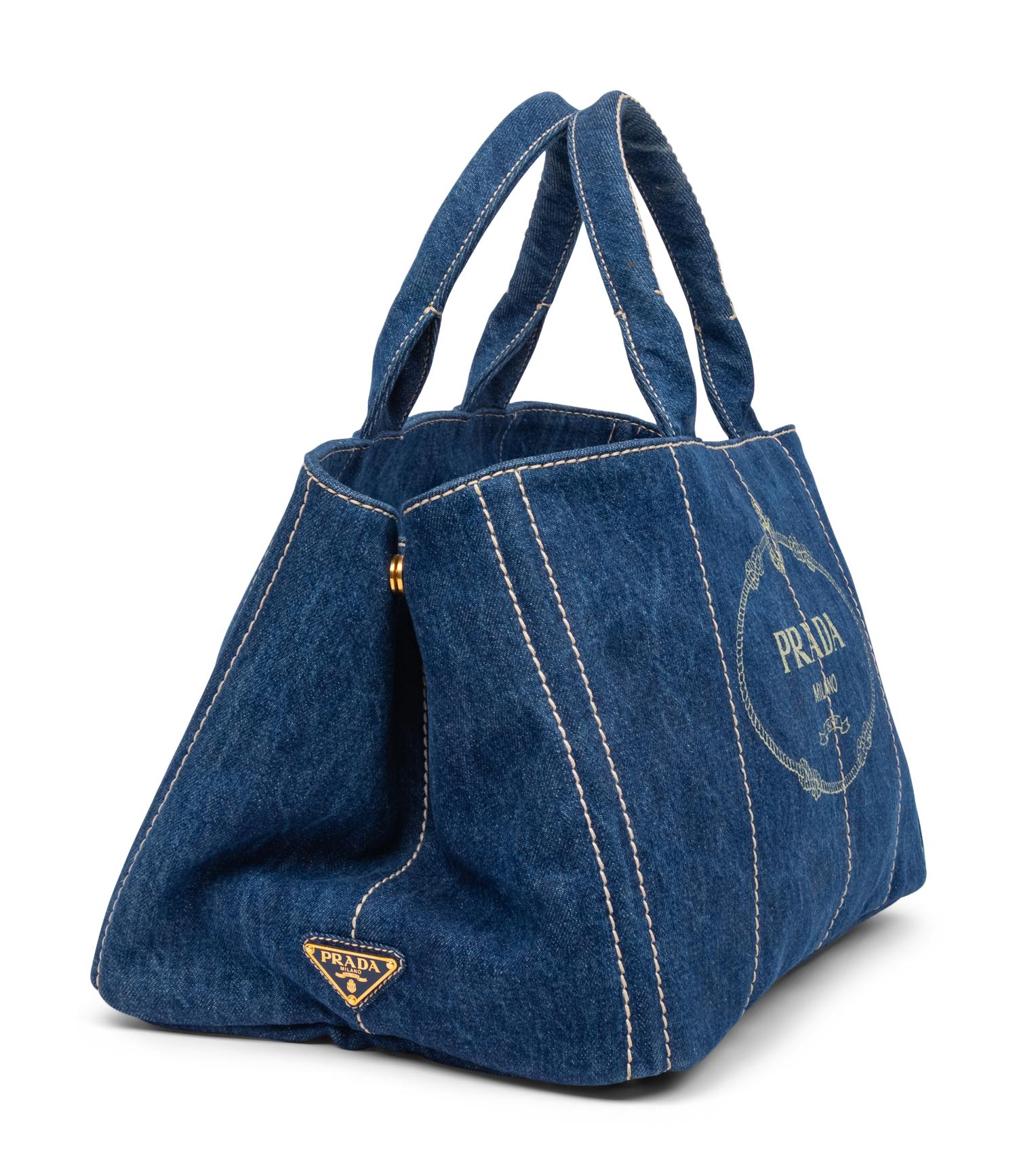 Prada, Denim Logo Tote