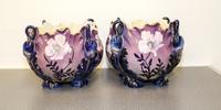 A Pair of French Polychrome Jardinieres Height 10 3/4 x width 13 inches. — K.G. LUNEVILLE, 20TH CENTURY
