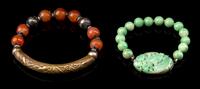 Two Chinese Hardstone Bracelets
