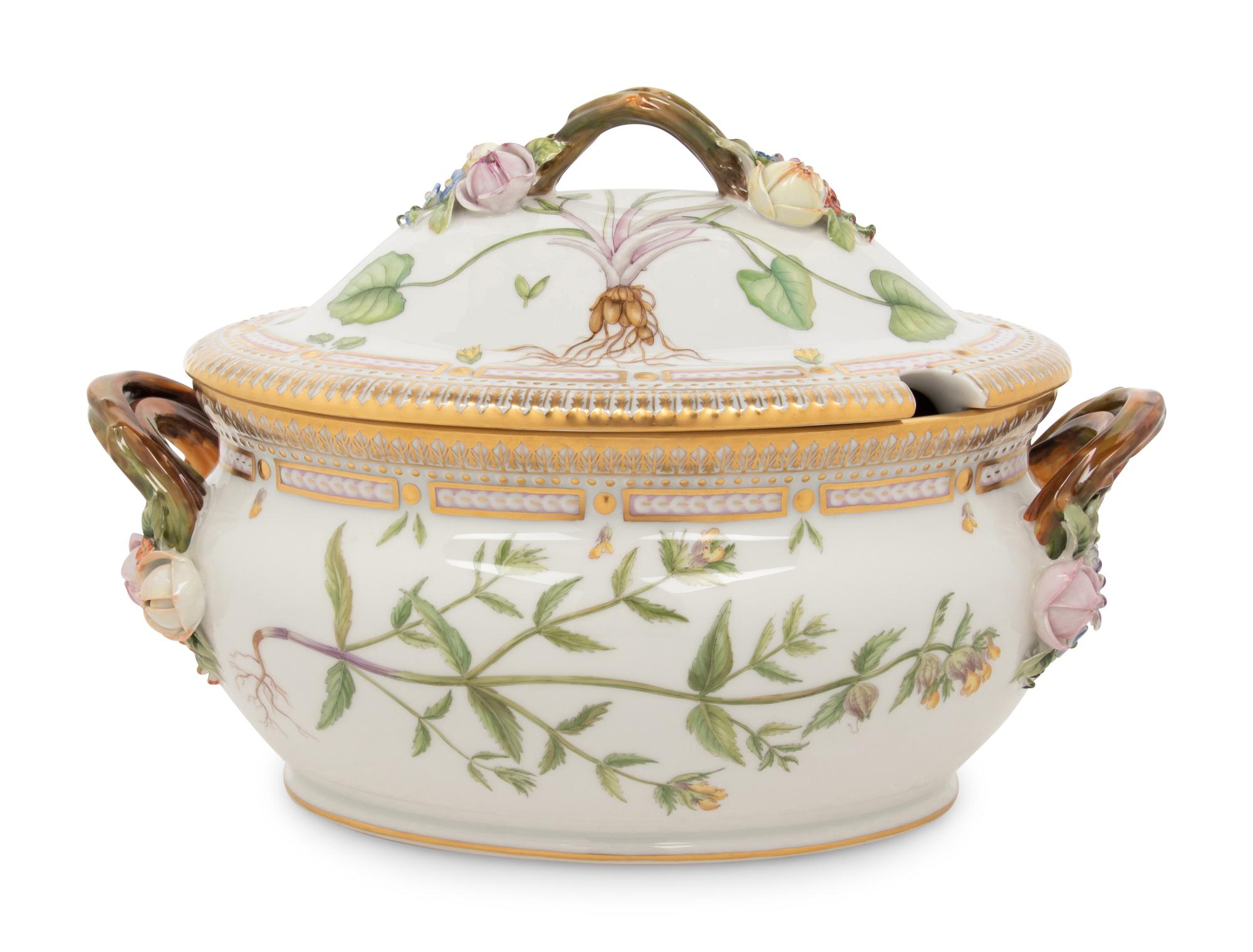 A Royal Copenhagen Flora Danica Porcelain Covered Tureen