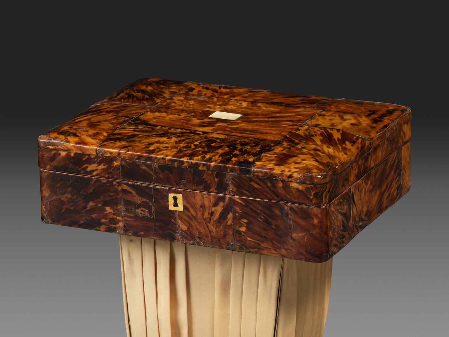 A Regency Tortoiseshell Veneered Sewing Table