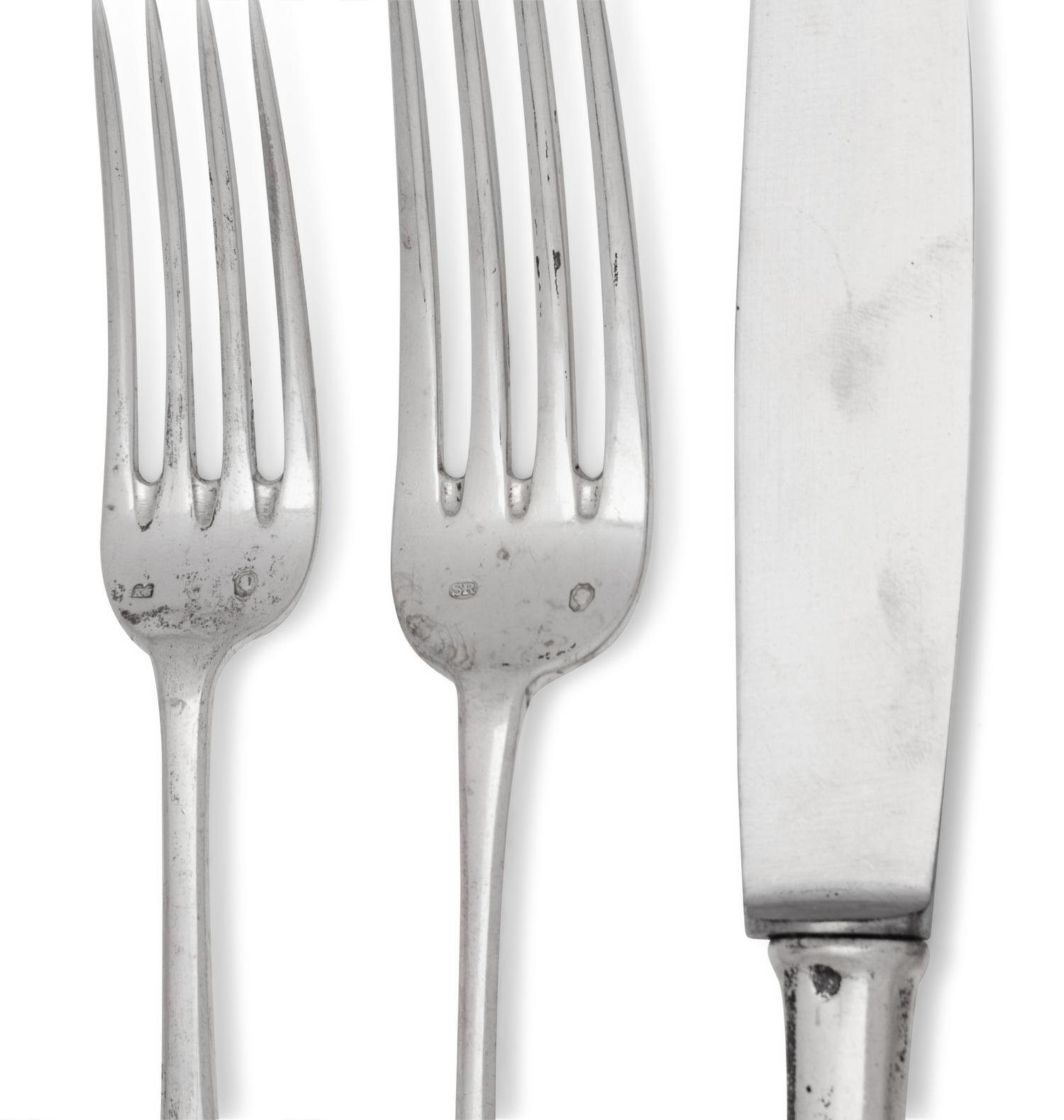 A Hungarian Silver Flatware Service