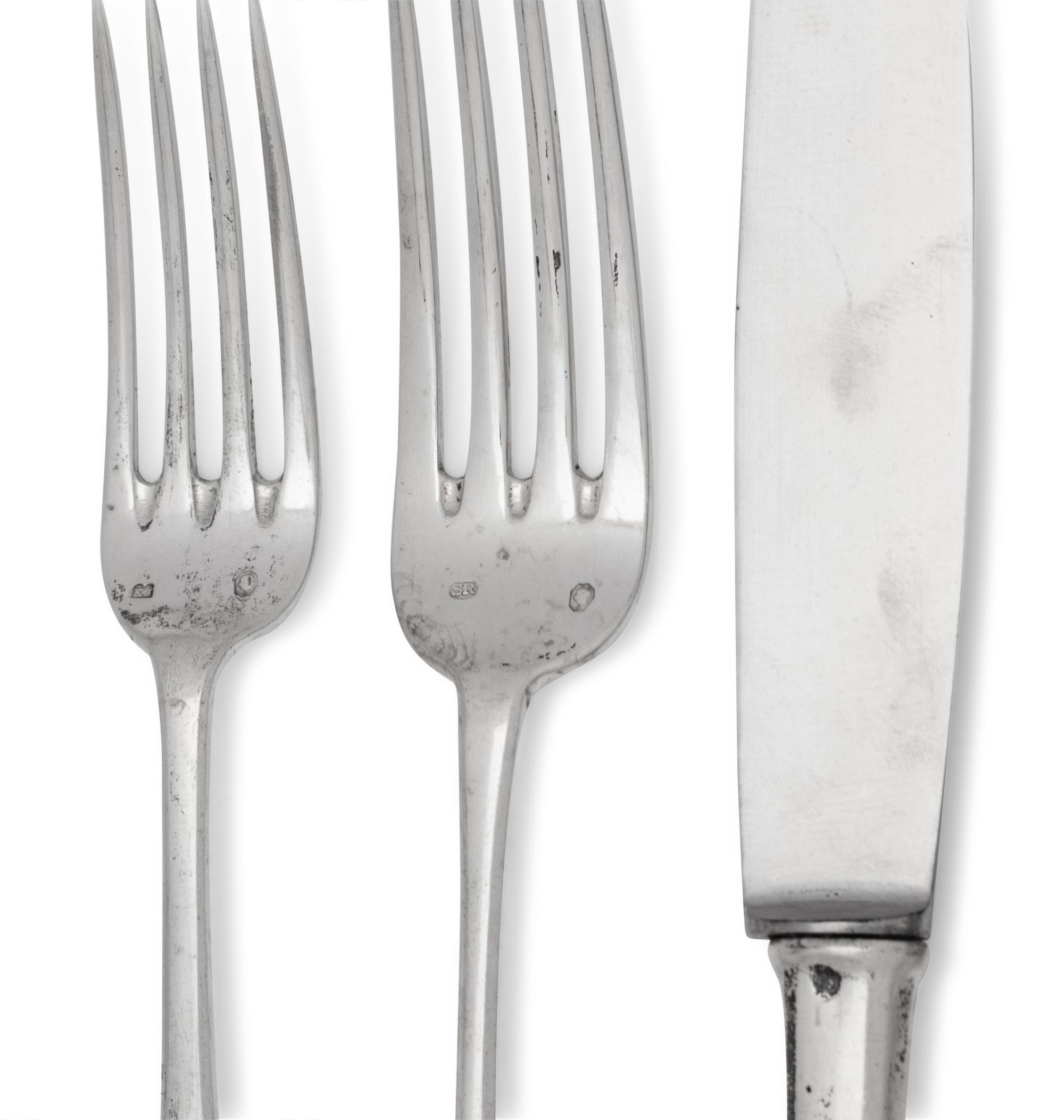A Hungarian Silver Flatware Service