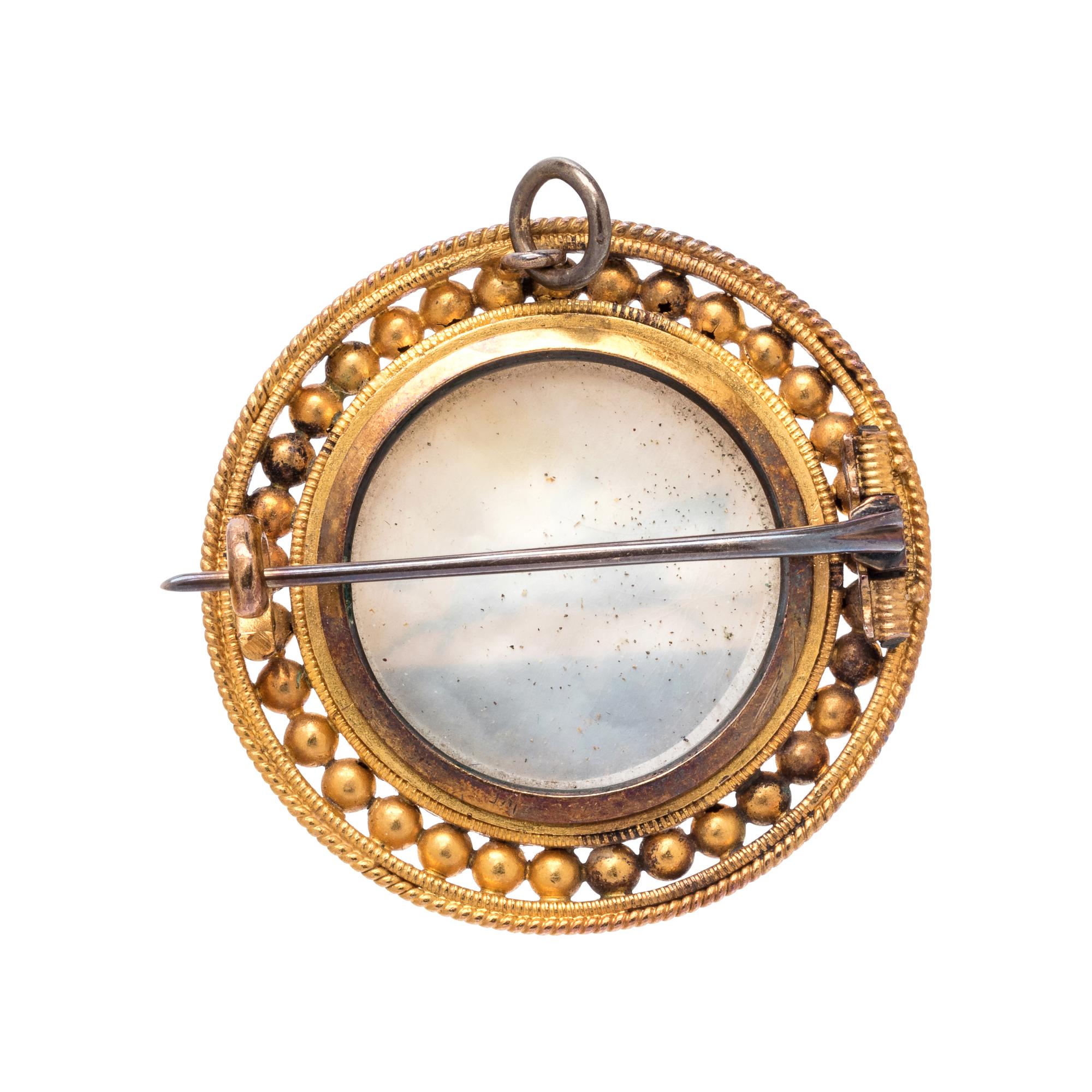 GOLD-FILLED AND ESSEX CRYSTAL PENDANT/BROOCH