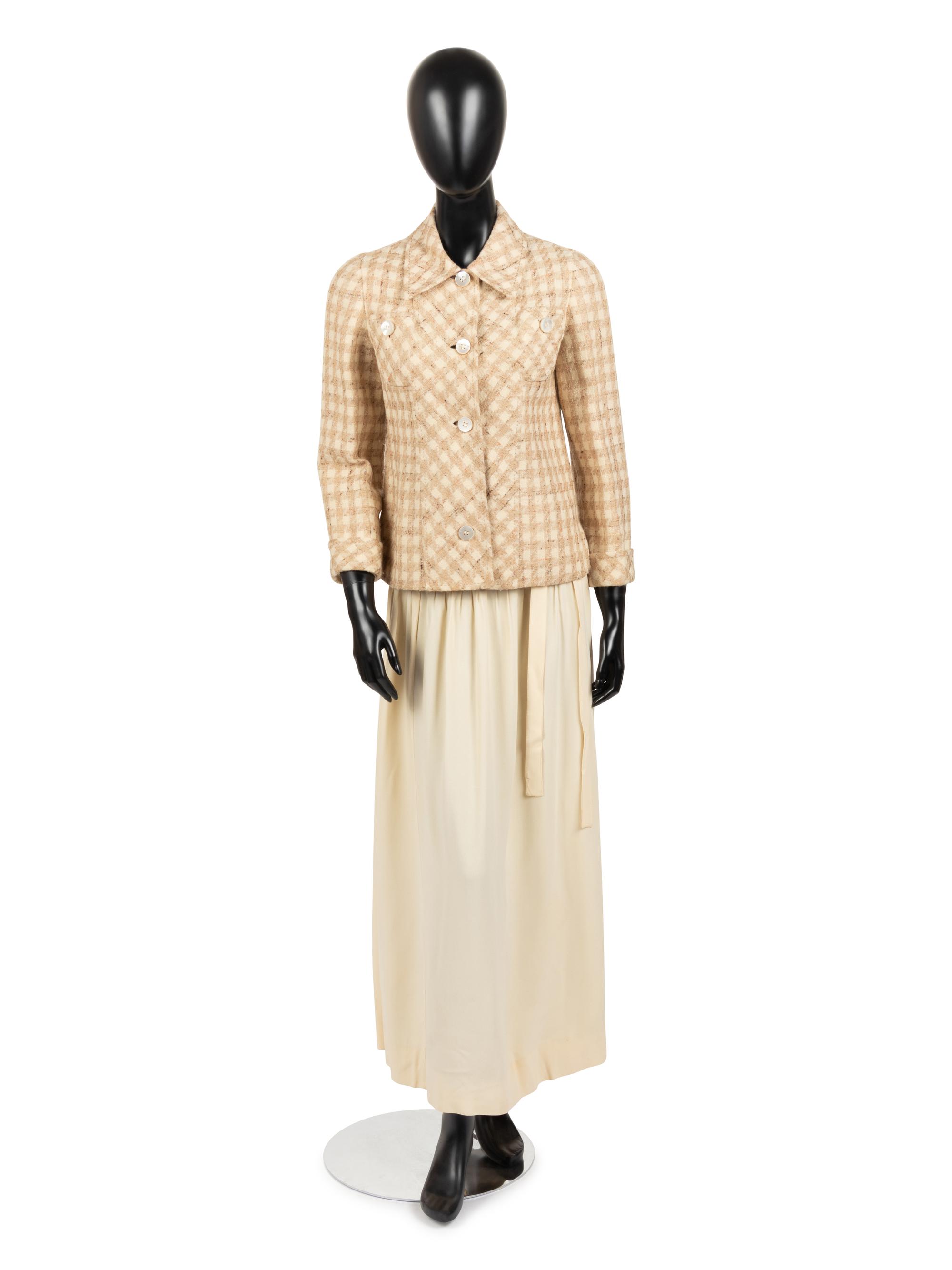 Valentino Couture Wool Tweed Jacket with Crepe Skirt, 1970s