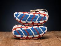 Sioux Fully Beaded Hide Moccasins