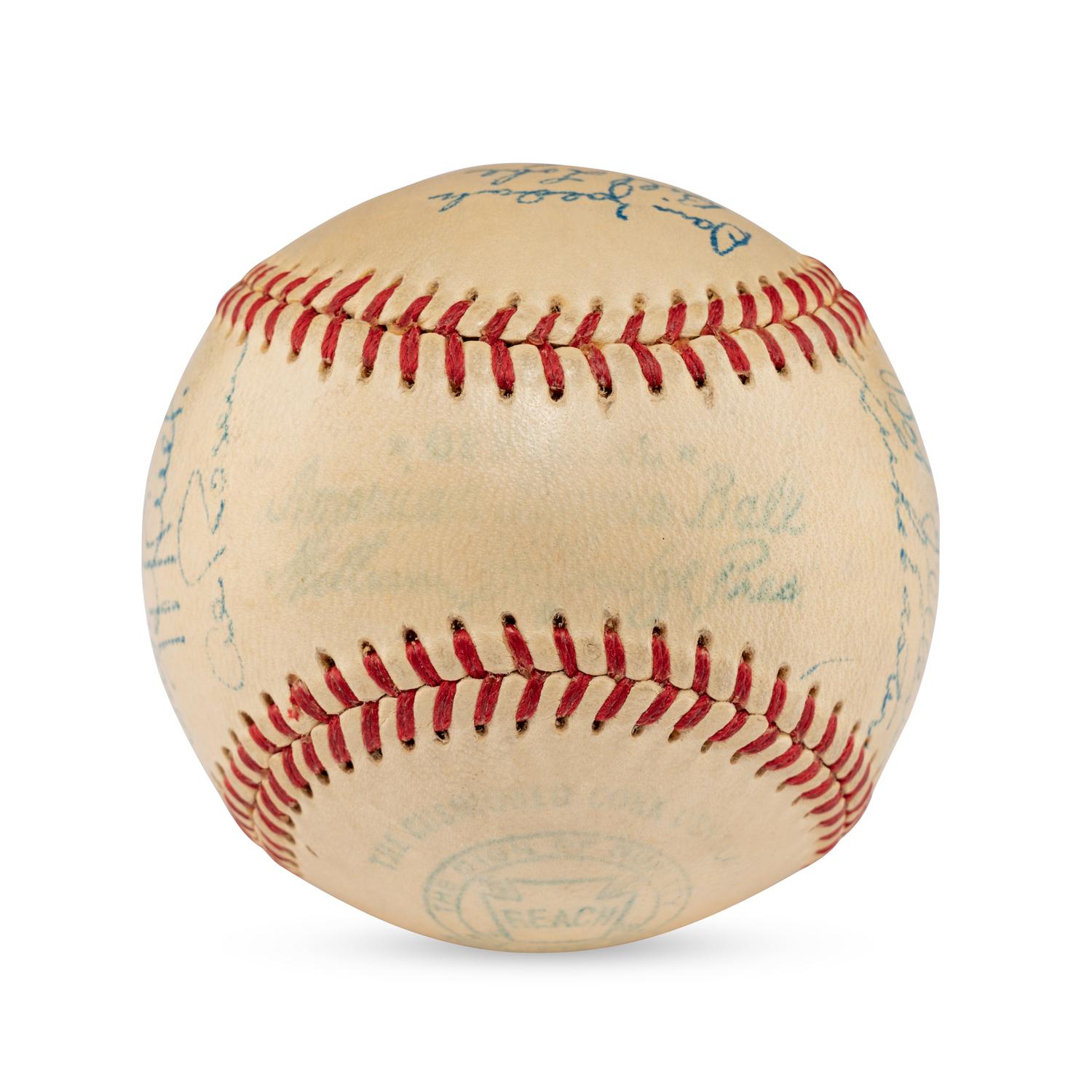 A 1950 Cleveland Indians Team Signed Autograph Baseball (JSA Letter of Authenticity),